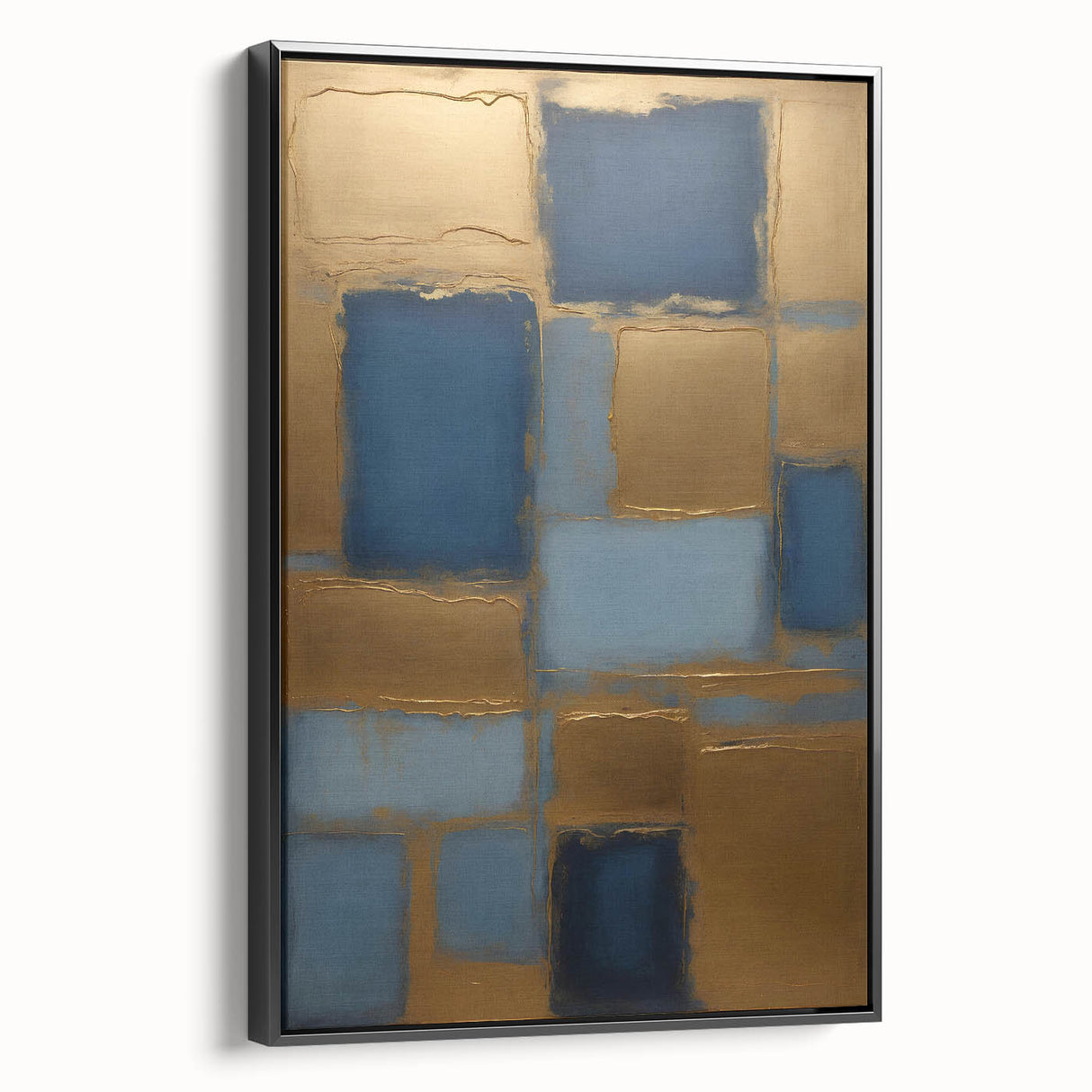 Framed black abstract strokes wall art canvas featuring dynamic brush patterns and a sleek modern design, perfect for contemporary home decor.