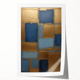 Abstract strokes wall art print showcasing vibrant colors and dynamic patterns, elegantly rolled and packaged for easy display in modern decor settings.