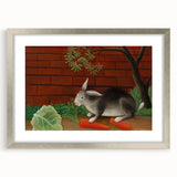 Modern Wall Art - Whimsical Rabbit with Carrots and Cabbage