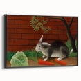 Modern Wall Art - Whimsical Rabbit with Carrots and Cabbage