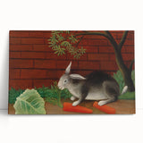 Modern Wall Art - Whimsical Rabbit with Carrots and Cabbage