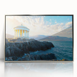 Framed acrylic artwork showcasing a stunning cliff landscape in silver tones, perfect for enhancing modern home décor. Ideal for nature enthusiasts and art collectors.