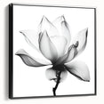Canvas Art for Dining Area - Black & White Lotus Flower Print