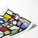 Vibrant Abstract Living Room Wall Art – Multicolor Geometric Canvas