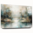 Office Canvas Art - Misty Forest Landscape Framed Print
