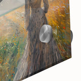 Close-up of vibrant abstract figurative wall art in acrylic glass, showcasing bold colors and intricate details, perfect for modern home decor.