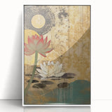 Framed abstract floral wall art featuring vibrant colors and intricate patterns, displayed against a clean white background, perfect for modern home decor.
