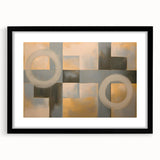 Abstract geometric frame in matte black, showcasing a modern design with sharp angles and clean lines, perfect for contemporary decor and art displays.