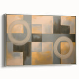 Framed abstract geometric canvas art in silver, showcasing sharp angles and a modern design, ideal for contemporary home decor. Perfect for adding a stylish touch to living spaces.