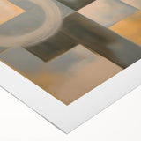 Abstract geometric rolled canvas art showcasing vibrant colors and intricate shapes, perfect for modern decor. Packaged securely in a protective cardboard tube.