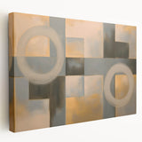 Abstract geometric canvas art showcasing a vibrant blend of colors and shapes, designed for modern home decor. Perfect for adding a contemporary touch to any room.