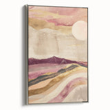 Framed canvas art depicting an abstract landscape with silver accents, showcasing a modern design that enhances contemporary decor. The side view highlights its sleek frame and textured finish, perfect for adding elegance to any room.