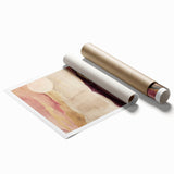 Abstract landscape wall art print showcasing vibrant colors in a fluid design, rolled for easy shipping and display. Ideal for modern home decor, adding a touch of creativity and elegance to any space.