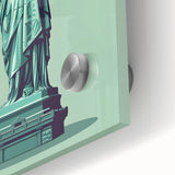 Large abstract wall art in vibrant red and orange tones on acrylic glass, suitable for dining room ambiance.