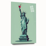 Large abstract wall art in vibrant colors on acrylic glass, ideal for bedroom or dining room decor.