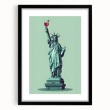 Extra large abstract art print featuring vibrant, textured splashes of color on a framed black mat.