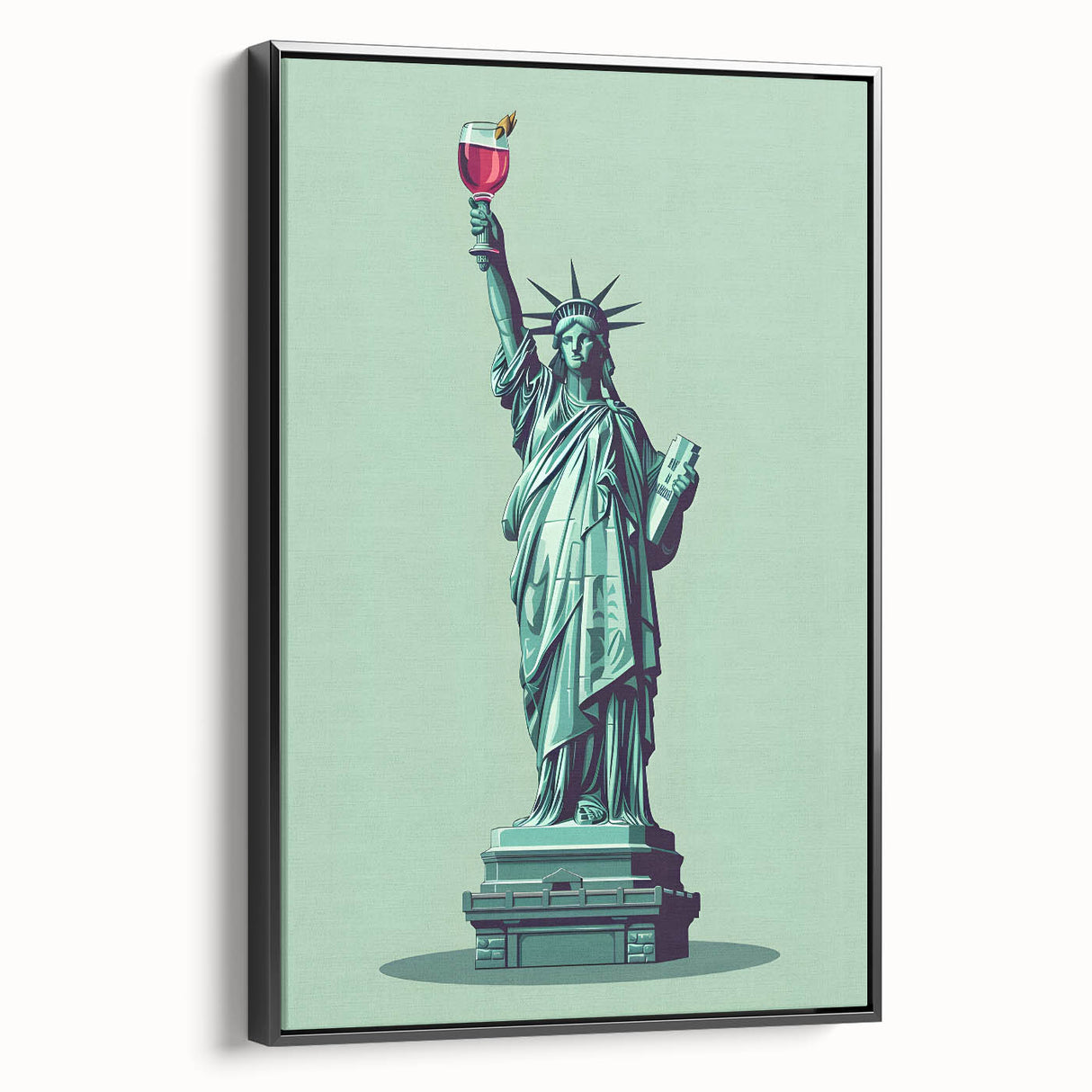 Black and white vintage poster art of a landscape on framed canvas, ideal for bedroom wall decor.