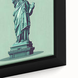 Close-up of extra large black wall art featuring colorful, textured food and drink motifs on a framed canvas.