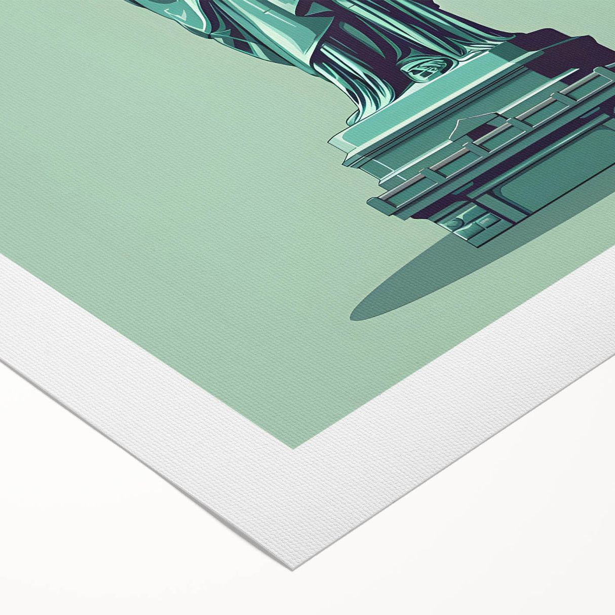 Art deco poster featuring a stylized cocktail glass in vibrant neon colors on a rolled canvas.