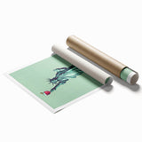 Extra large rolled print of subtle floral art in soft pastel shades, suitable for classy bathroom or large living room decor.