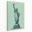 Large stretched canvas featuring a colorful illustration of various fruits and beverages, ideal for kitchen wall art.