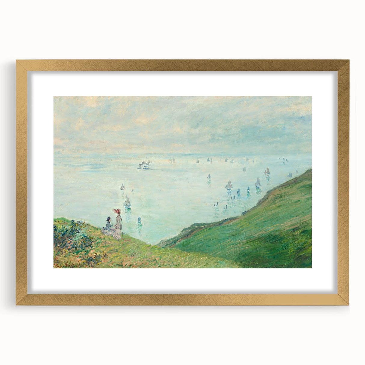 Claude Monet's Cliffs at Pourville - Impressionist Coastal Landscape Art