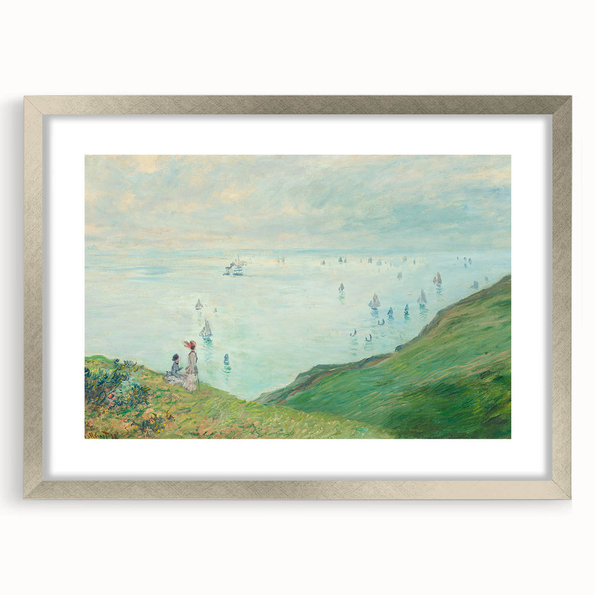 Claude Monet's Cliffs at Pourville - Impressionist Coastal Landscape Art