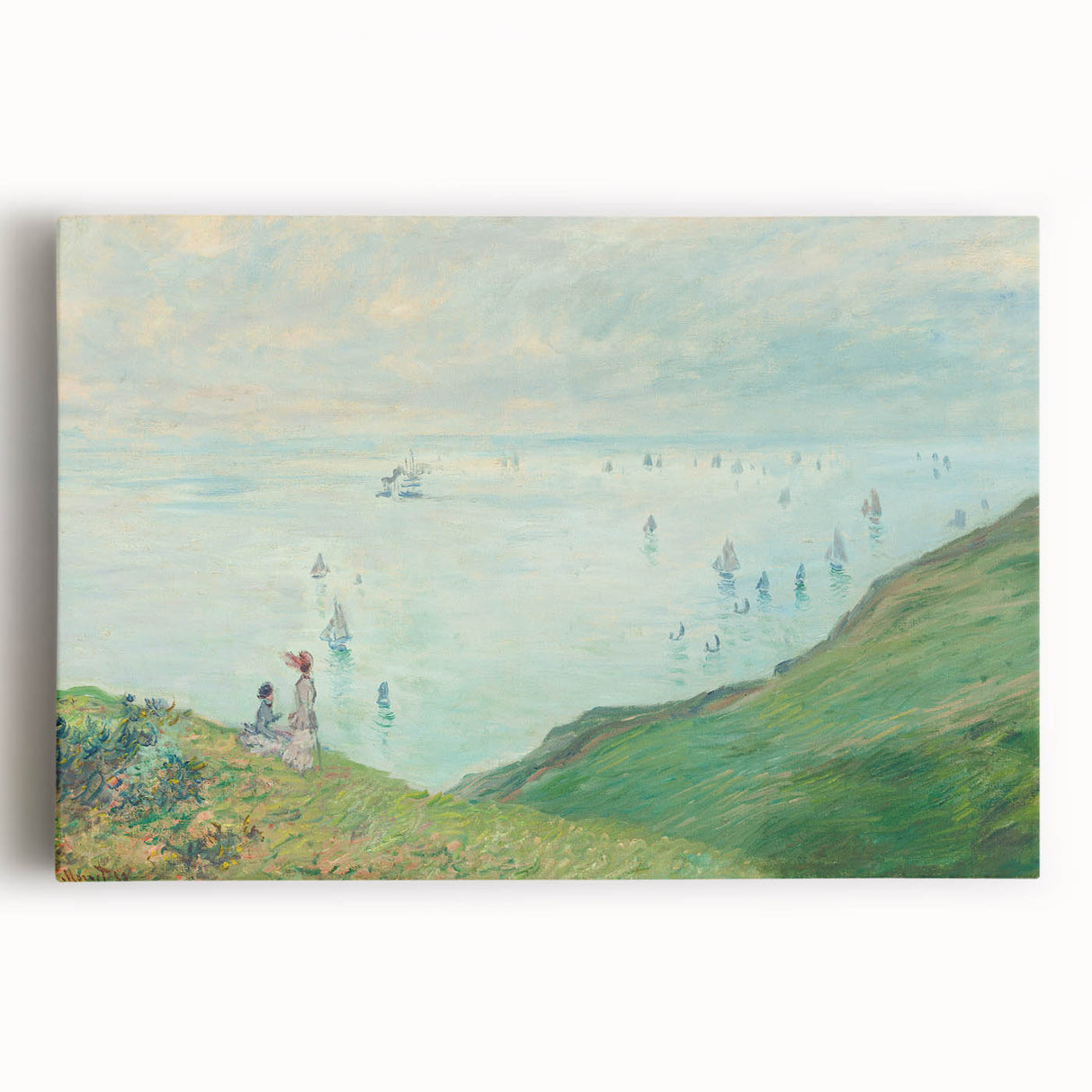 Claude Monet's Cliffs at Pourville - Impressionist Coastal Landscape Art