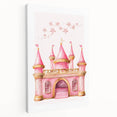 Girls Bedroom Art - Pink Princess Castle Children's Wall Decor