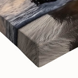 Close-up of a vibrant stretched canvas depicting a serene beach landscape, showcasing rich colors and fine details, perfect for coastal home décor or art lovers.