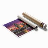 Landscape bridge artwork rolled print showcasing intricate details of a serene bridge over water, perfect for home decor. Packaged securely in a cardboard tube for easy transport and storage.