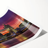 Rolled print showcasing a stunning landscape bridge design with vibrant colors, carefully packaged in a durable cardboard tube for safe delivery. Ideal for home decor enthusiasts.