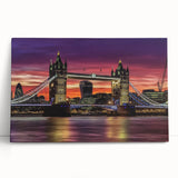 Landscape canvas art depicting a serene bridge over a tranquil river, showcasing vibrant colors and detailed textures, perfect for home decor enhancement.