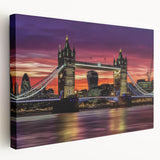 Stretched canvas artwork depicting a serene landscape bridge scene, featuring vibrant colors and intricate details, suitable for home decor or art enthusiasts.
