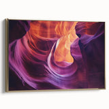 Framed canvas art depicting a stunning landscape of canyons, showcasing vibrant gold accents and intricate details, perfect for enhancing home decor.