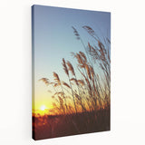 Stretched canvas artwork showcasing a vibrant countryside landscape with rolling hills and a bright blue sky, ideal for enhancing home decor and creating a serene atmosphere.