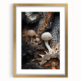 Extra large abstract art print with textured design in gold and white hues on a framed canvas, ideal for living room decor.