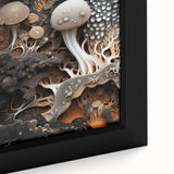 Extra large framed canvas featuring textured black wall art with colorful abstract elements, ideal for living room decor.