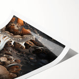 Extra large wall art featuring line art flowers in black on white, rolled canvas, suitable for large living room decor.