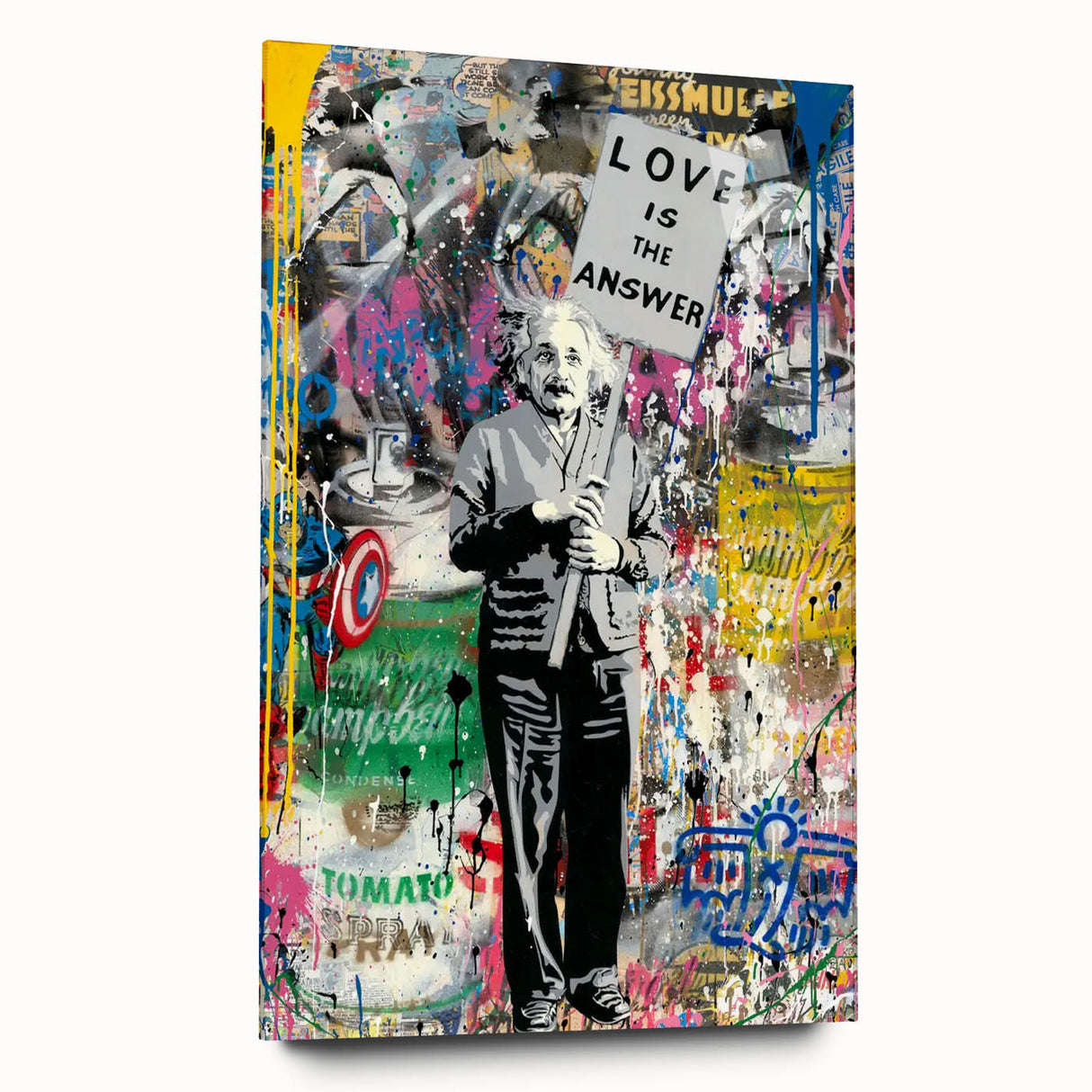 Vibrant Pop Art Wall Art – Colorful Einstein Canvas Print