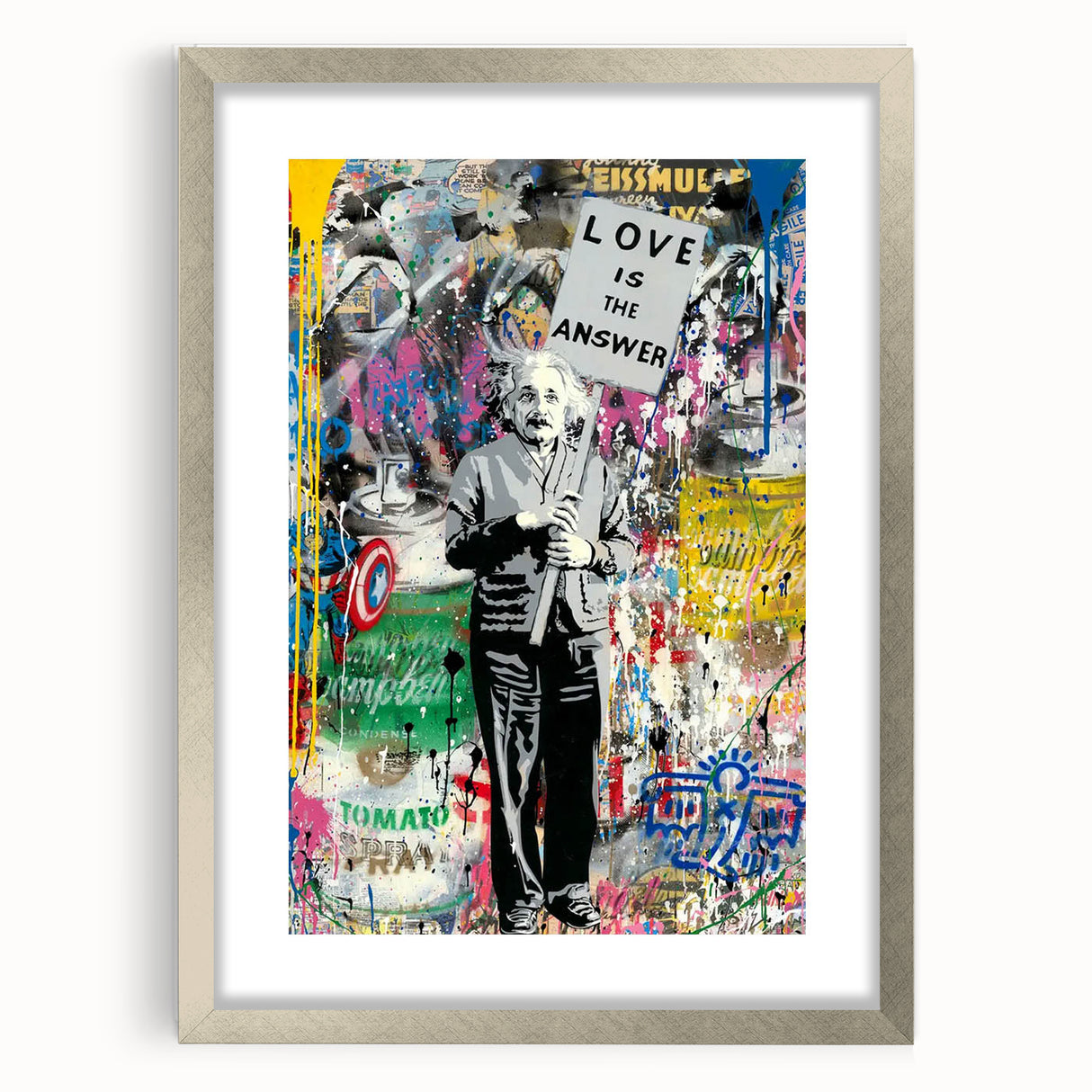 Vibrant Pop Art Wall Art – Colorful Einstein Canvas Print