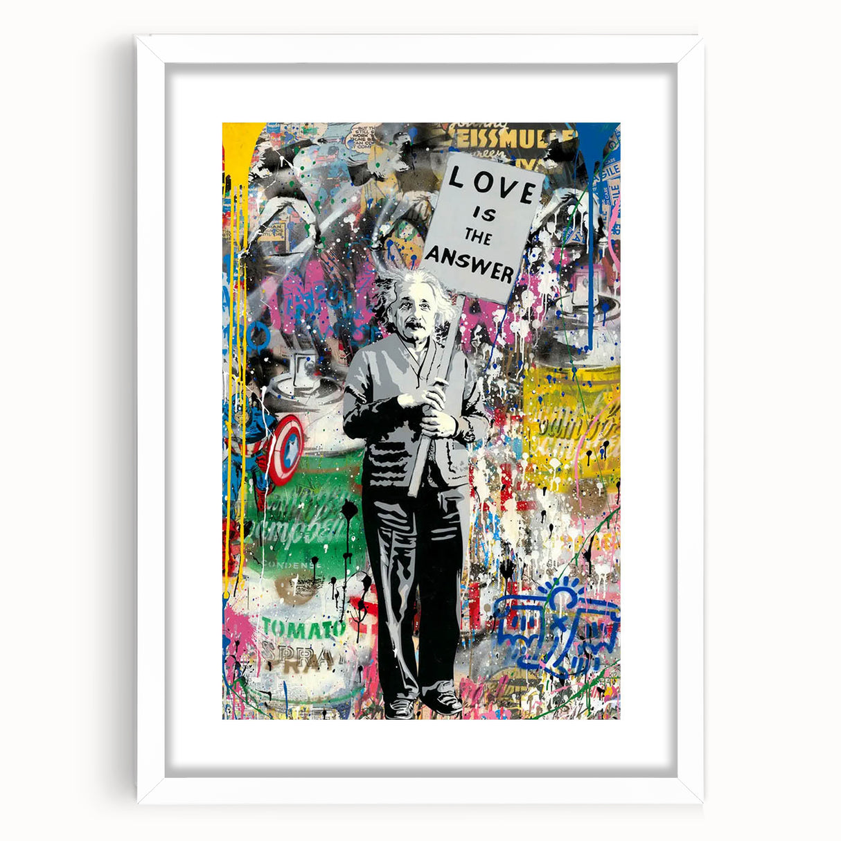Vibrant Pop Art Wall Art – Colorful Einstein Canvas Print