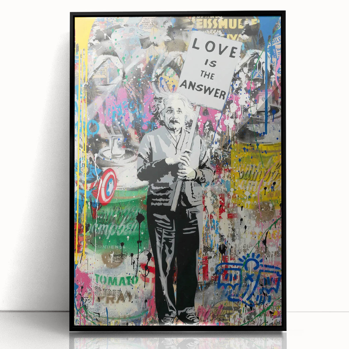 Vibrant Pop Art Wall Art – Colorful Einstein Canvas Print