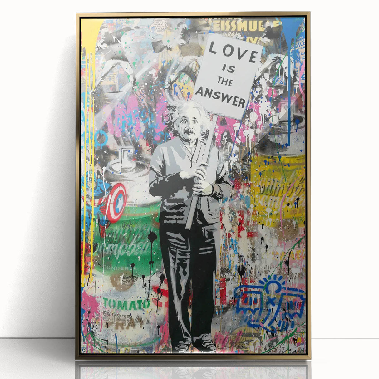 Vibrant Pop Art Wall Art – Colorful Einstein Canvas Print