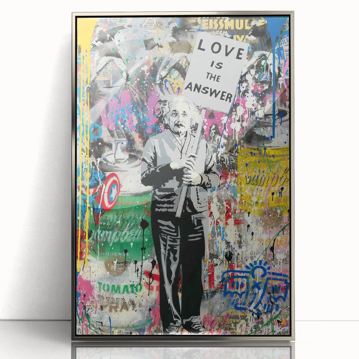 Vibrant Pop Art Wall Art – Colorful Einstein Canvas Print