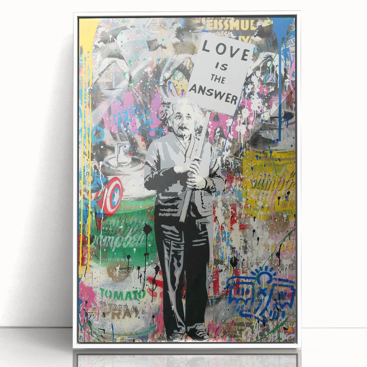 Vibrant Pop Art Wall Art – Colorful Einstein Canvas Print