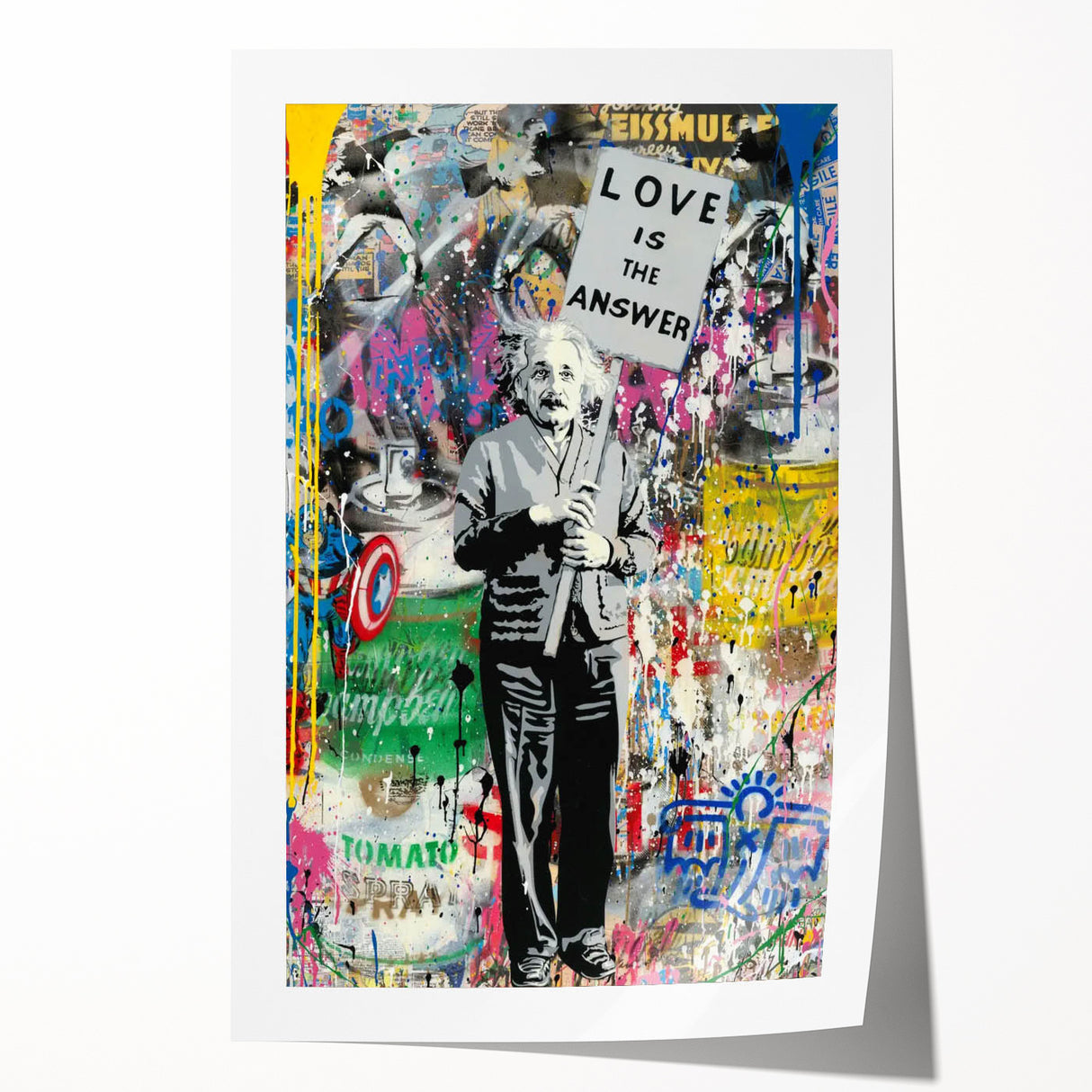Vibrant Pop Art Wall Art – Colorful Einstein Canvas Print