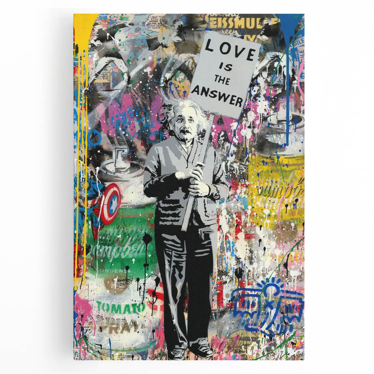 Vibrant Pop Art Wall Art – Colorful Einstein Canvas Print