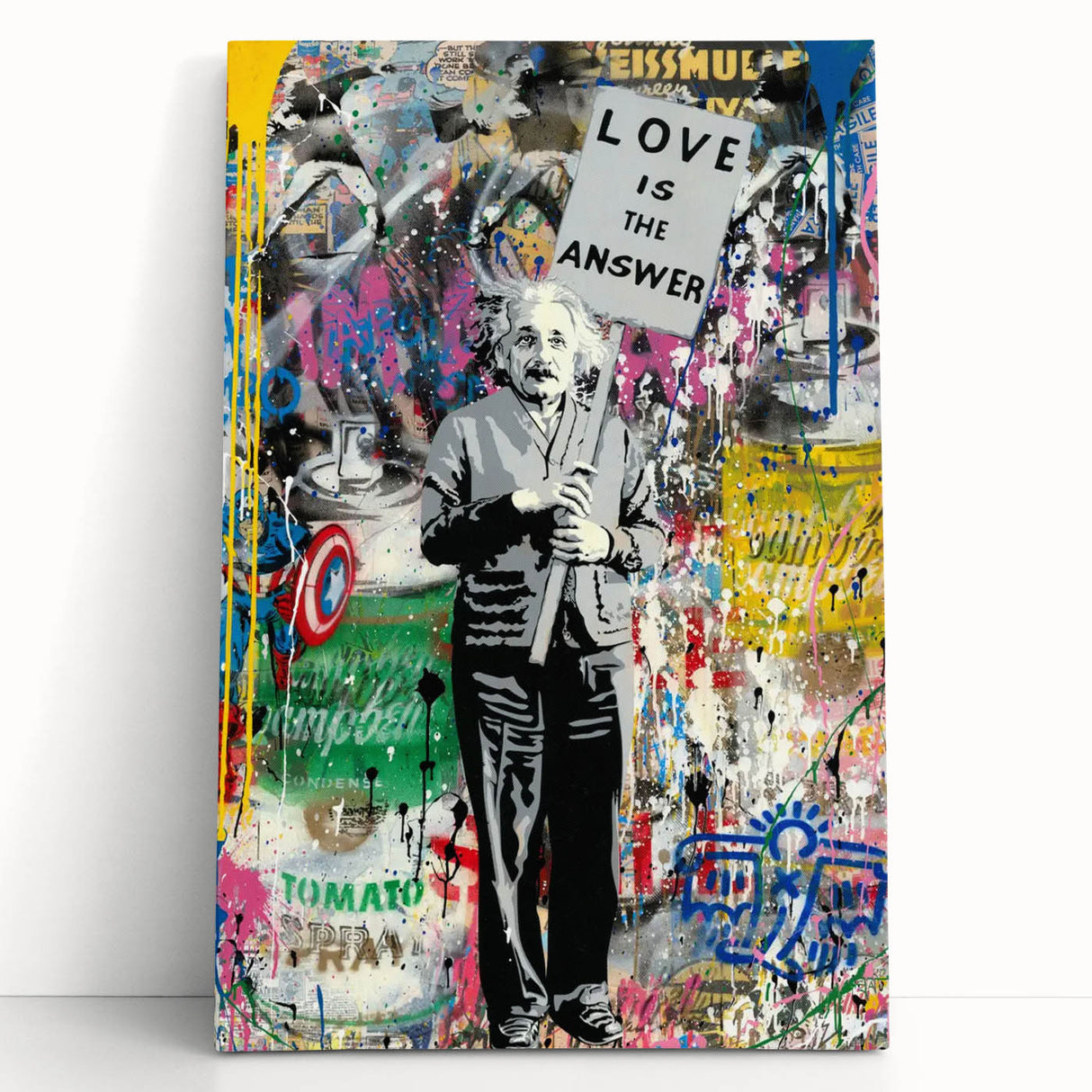 Vibrant Pop Art Wall Art – Colorful Einstein Canvas Print