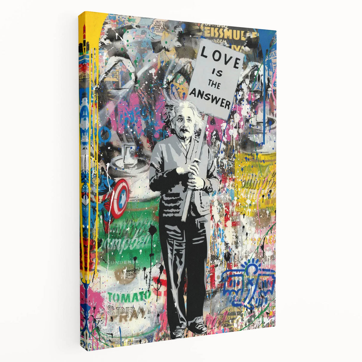 Vibrant Pop Art Wall Art – Colorful Einstein Canvas Print
